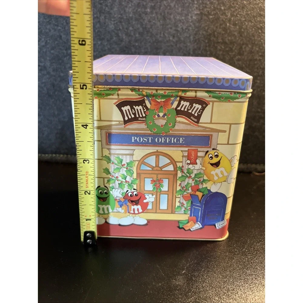 Vintage M&M's Christmas Post Office Tin‎ Letters For Santa 1995 Limited Edition.